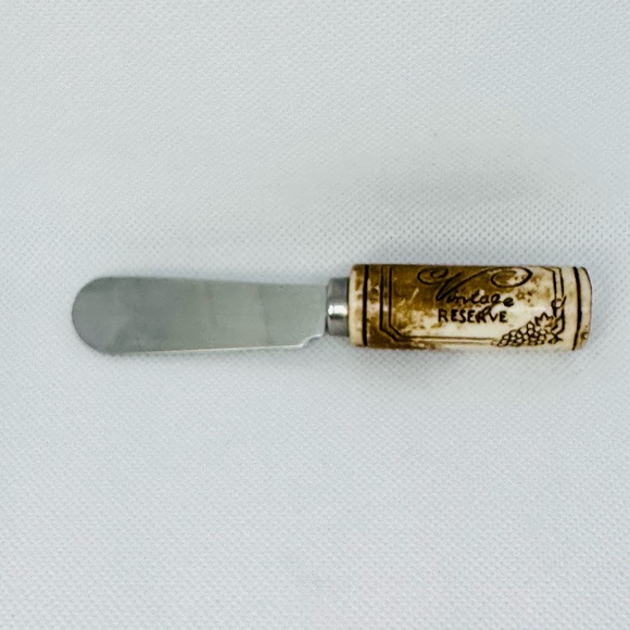 Vintage Kate Aspen Stainless Reserve Cheese Spreader Knife w/Wine Cork Handle - Picture 3 of 3